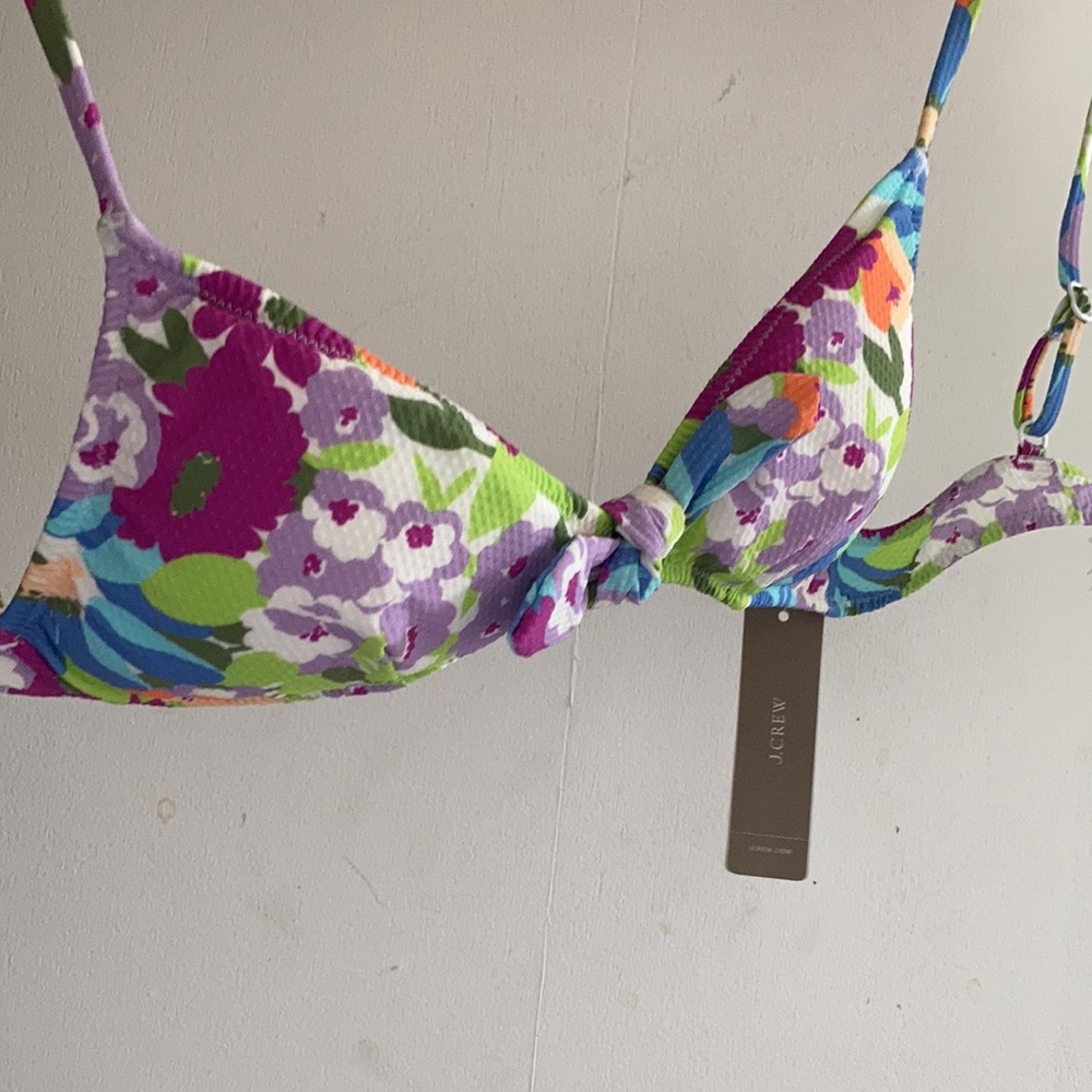 New With Tags J.Crew XL colorful floral bikini top